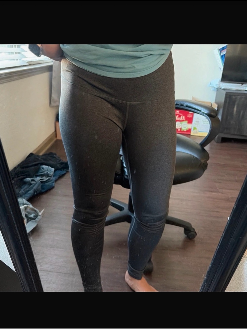 Reebok Women's Charcoal High-Waist Leggings